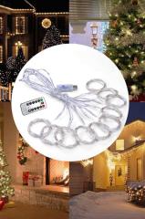 Peri Telli Perde Led Işık Kumandalı 300 Ledli  3 x 3 metre Usb'li 8 Animasyonlu Günışığı