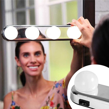 Taşınabilir 4 Led Ampul Parlak Stüdyo Makyaj Işığı Banyo Işığı