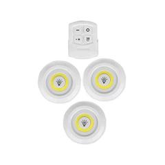 3'lü Uzaktan Kumandalı Yapışkanlı Kablosuz Led Spot Lambalar