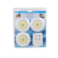 3'lü Uzaktan Kumandalı Yapışkanlı Kablosuz Led Spot Lambalar
