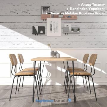 TechnoSmart 45cm×500cm Kendinden Yapışkanlı Ahşap Görünümlü Kaplama Kağıdı Mutfak Dolap Masa Duvar