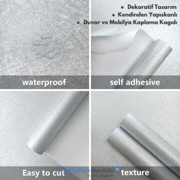 TechnoSmart 60cm×500cm Kendinden Yapışkanlı Modern Görünümlü Duvar Kağıdı Mutfak Dolap Masa Kaplama