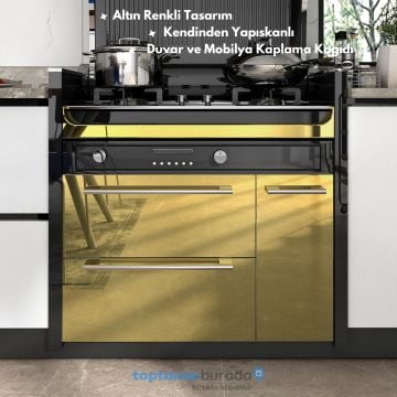 TechnoSmart 60cm×500cm Kendinden Yapışkanlı Folyo Mutfak Dolap Masa Beyaz Eşya Kaplama Duvar Kağıdı