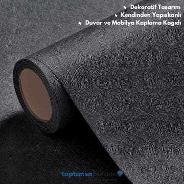 TechnoSmart 60cm×500cm Kendinden Yapışkanlı Modern Görünümlü Duvar Kağıdı Mutfak Dolap Masa Kaplama Antrasit