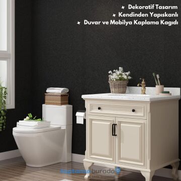 TechnoSmart 60cm×500cm Kendinden Yapışkanlı Modern Görünümlü Duvar Kağıdı Mutfak Dolap Masa Kaplama Antrasit