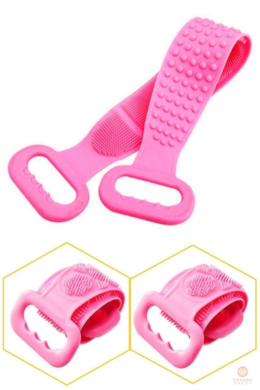 Banyo Hamam Duş Lifi Kesesi Çift Taraflı Yumuşak Silikon Masaj Etkili Pembe