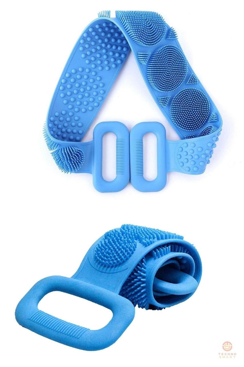 Banyo Hamam Duş Lifi Kesesi Çift Taraflı Yumuşak Silikon Masaj Etkili Mavi