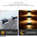 Solar Güneş Enerjili Şarj Edilen Köşebent Merdiven Veranda Bahçe Led Lamba Siyah (4Adet)
