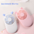 Mini El Fanı Usb Şarjlı Taşınabilir 3 Kademeli Masa Üstü