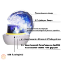 Yeni Nesil Star Master Projeksiyon Gece Lambası Renkli ve Dönebilen Hediyelik Masa Lamba