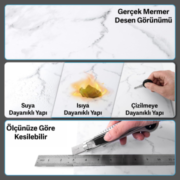 TechnoSmart 4Adet 30cm×30cm Kendinden Yapışkanlı LVT Zemin ve Duvar Kaplama Mutfak Banyo Karo Stickr