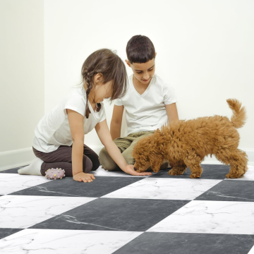 TechnoSmart 4Adet 30cm×30cm Kendinden Yapışkanlı LVT Zemin ve Duvar Kaplama Mutfak Banyo Karo Stickr