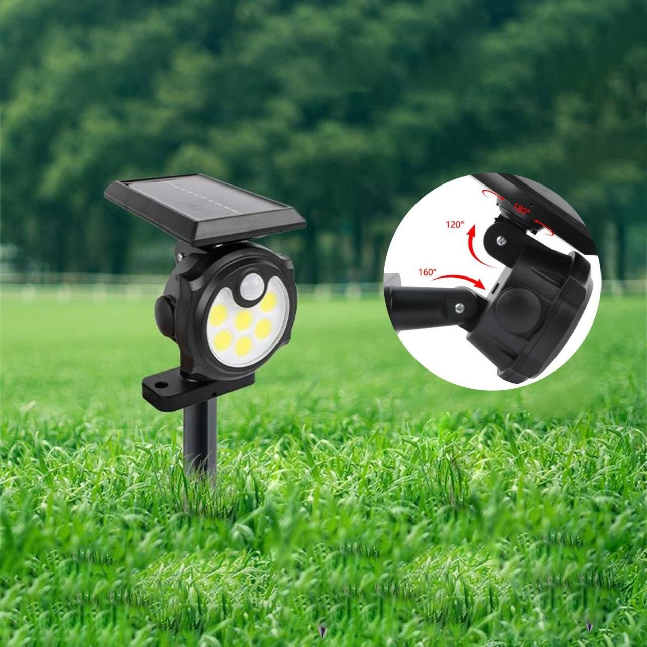 TechnoSmart 42 Ledli Solar Güneş Enerjili 3Modlu COB Bahçe Aydınlatması Hareket Sensörlü Duvar Lamba