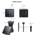 TechnoSmart Solar 50 Ledli 7 Metre Bahçe Aydınlatma Dekorasyon Güneş Enerjili Led Sarı Işık