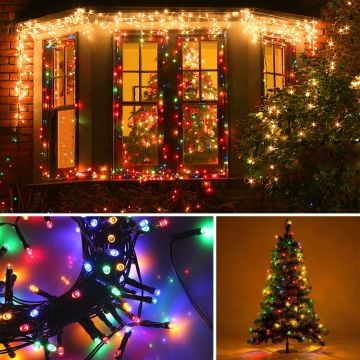 TechnoSmart Solar 50 Ledli 7 Metre Bahçe Aydınlatma Dekorasyon Güneş Enerjili Led RGB Işık