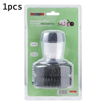 TechnoSmart Deterjan Hazneli Bulaşık Yıkama Teli Pratik Temizleme Teli Banyo Lavabo