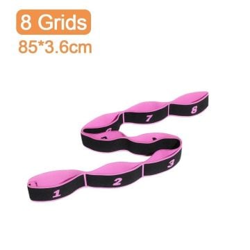 TechnoSmart 8 Farklı Seviyeli Direnç Bandı Spor Egzersiz Aerobik Pilates Squat Lastiği Fitness Yoga Pembe