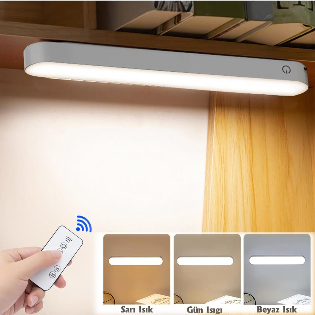 TechnoSmart Kumandalı Dokunmatik Gece Lambası Usbli Taşınabilir Led Aydınlatma Renk Seviye Ayar Seç.