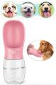 TechnoSmart Pembe Kedi Köpek Suluğu Taşınabilir Seyahat Su Şişesi Kaseli Kutulu Pratik Suluk 300ml