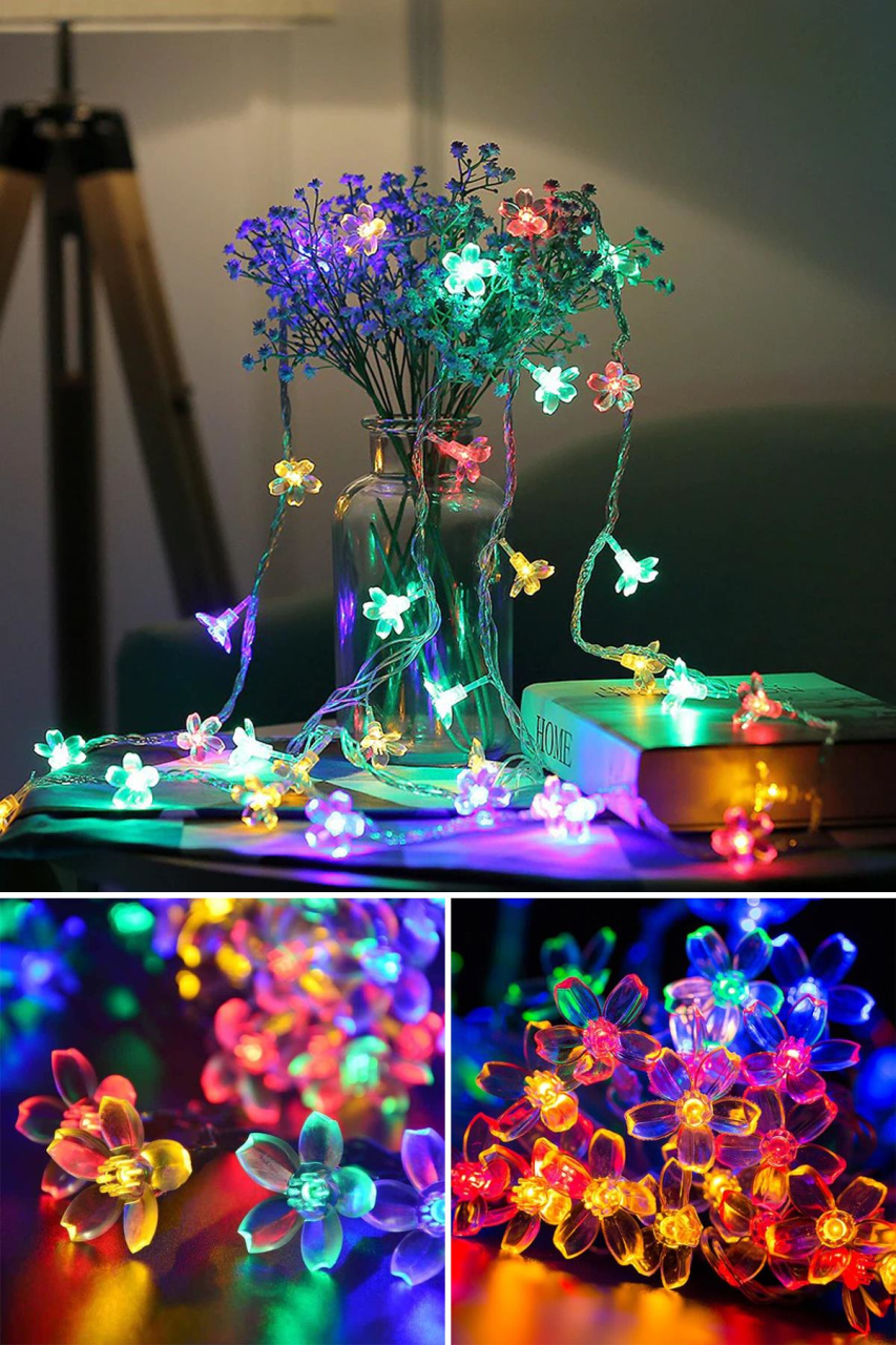 Trendpoint 20 Ledli 3 Metre Şerit Led Sembollü Kablolu Süsleme Dekoratif Aydınlatma RGB Çiçekli Led