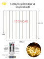 Trendpoint 3x2 metre 200 Ledli Peri Telli Perde Led Işık Kumandalı Usb'li 8 Animasyonlu Günışığı