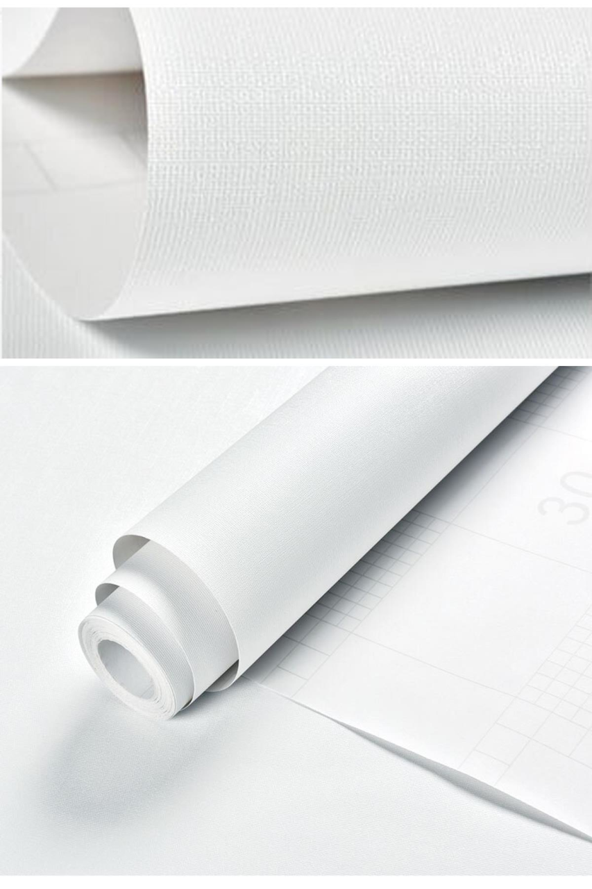 Trendpoint 60x200cm Mat Beyaz Kendinden Yapışkanlı Duvar veya Mutfak Banyo Dolap Kaplama Dekorasyon