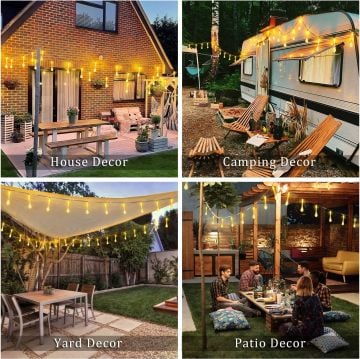 Trendpoint Solar 30 Ledli Su Damlası Model Sarı Renkli Güneş Enerjili Lamba Bahçe Aydınlatma Modlu