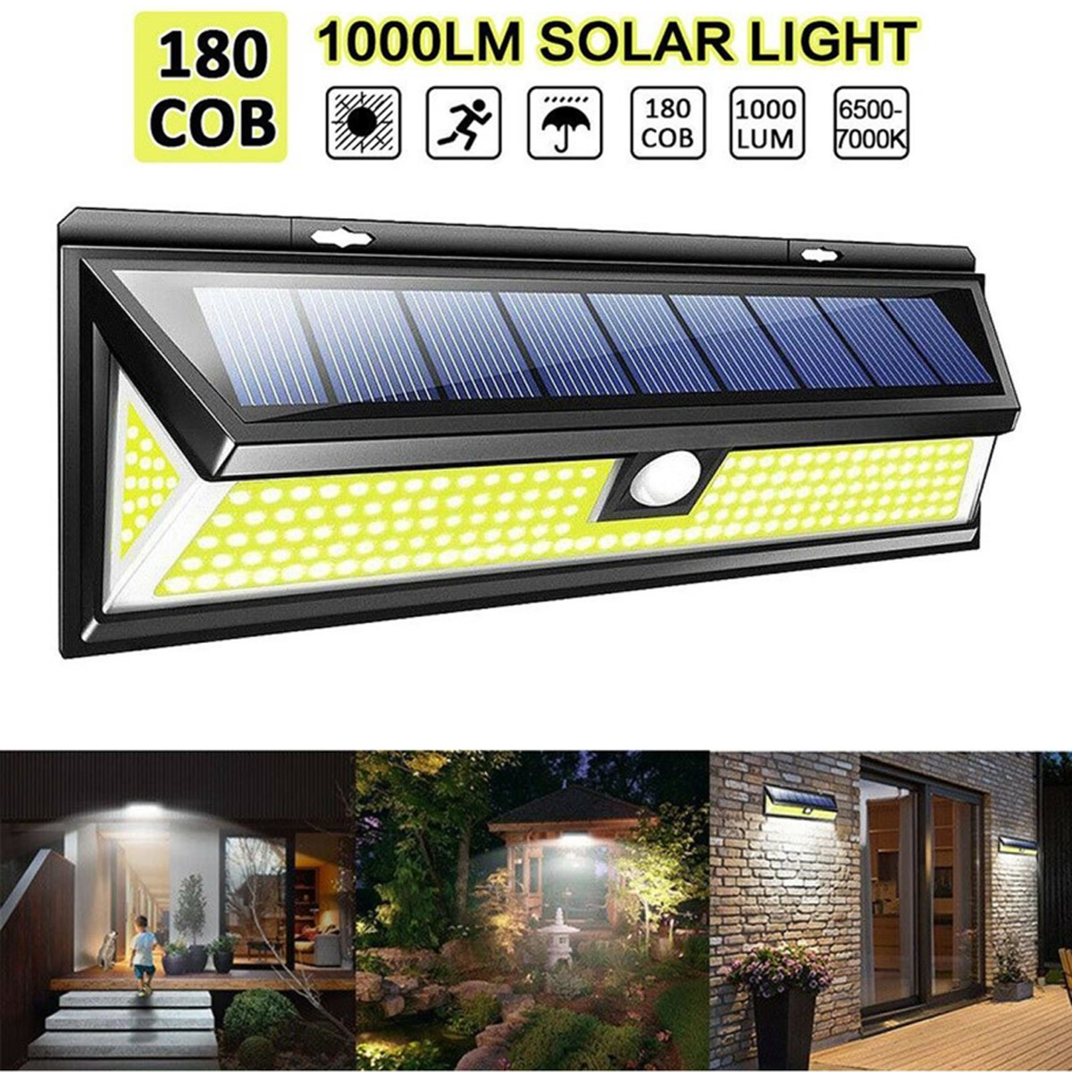 Trendpoint Solar 180 COB Ledli 30 Cm Büyük Boy Hareket Sensörlü Bahçe Aydınlatma Sokak Lambası