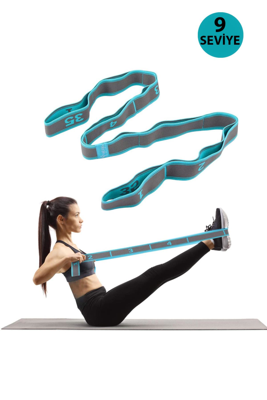Trendpoint 9 Farklı Seviyeli Direnç Bandı Spor Egzersiz Aerobik Pilates Squat Lastiği Fitness Yoga