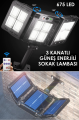 Trendpoint 675Ledli Solar Bahçe Aydınlatması Projektör Sokak Lambası Hareket Sensörlü Güneş Enerjili
