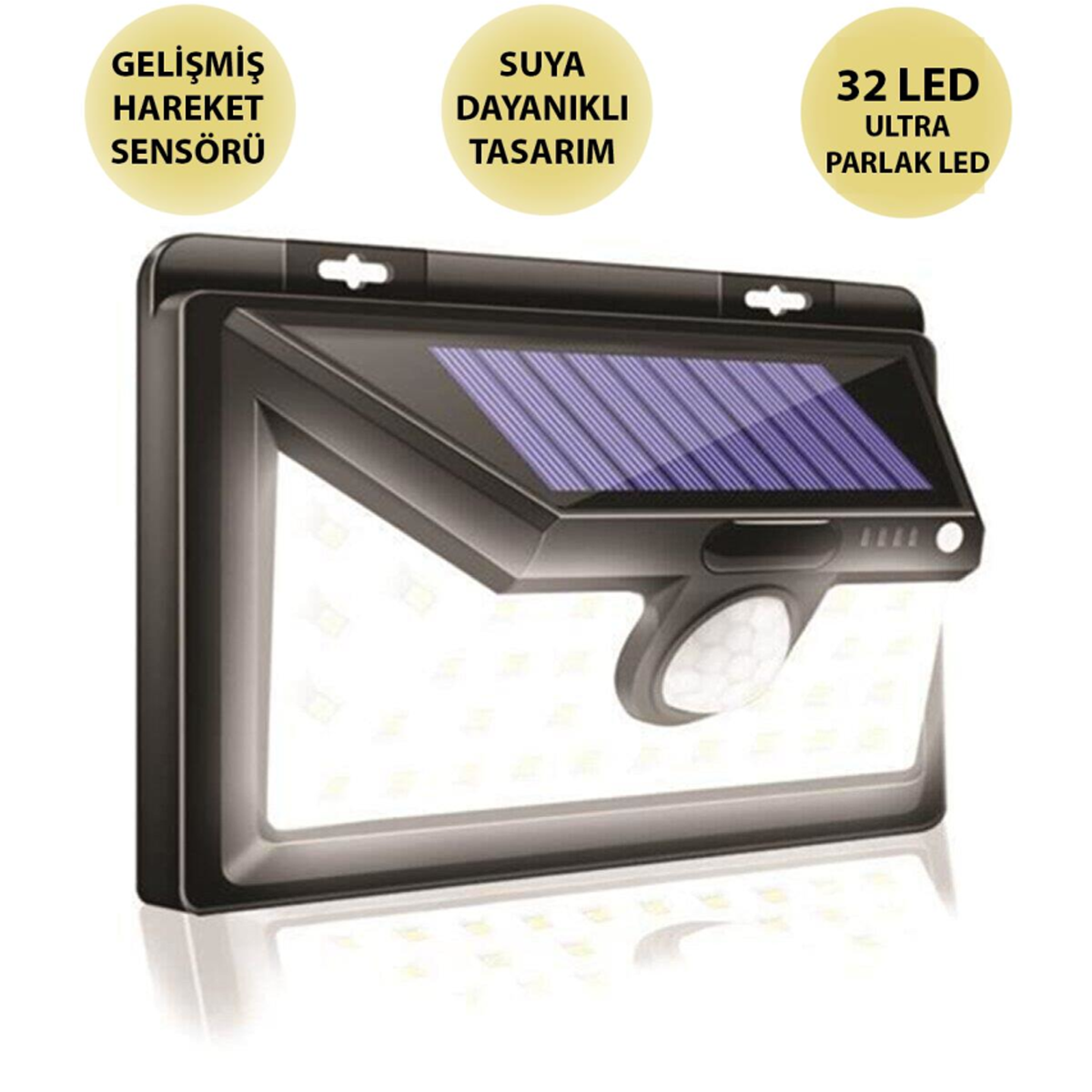 32 Ledli Hareket Sensörlü Güneş Enerjili Solar Bahçe Lambası Aydınlatma Led