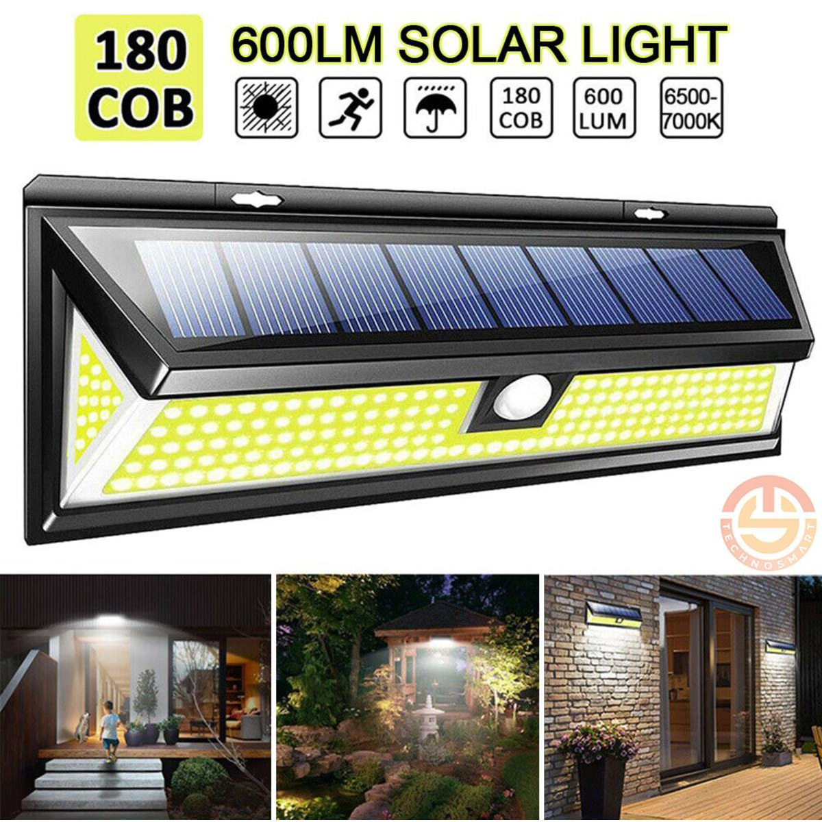 180 Led Li Hareket Sensörlü Güneş Enerjili Bahçe Garaj Ev Aydınlatma Lambası