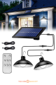 TechnoSmart Solar 2 Lambalı Askılı Kumandalı Renk ve Seviye Seçenekli Bahçe Aydınlatma Sokak Lambası
