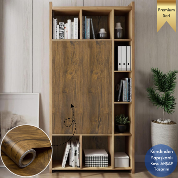 TechnoSmart 60×500cm Kendinden Yapışkanlı Doğal Ahşap Dokulu Kaplama Kağıdı Mutfak Dolap Masa Duvar