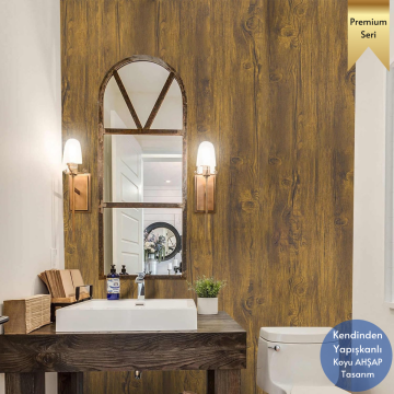 TechnoSmart 60×500cm Kendinden Yapışkanlı Doğal Ahşap Dokulu Kaplama Kağıdı Mutfak Dolap Masa Duvar