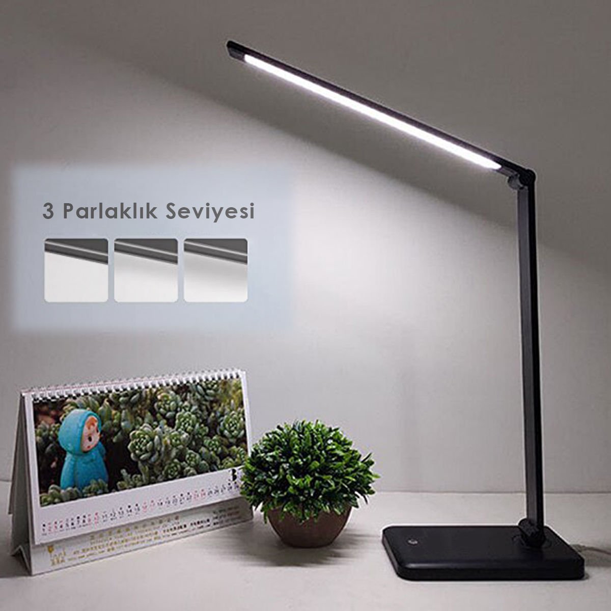 TechnoSmart Dokunmatik Seviye Ayarlı Şık Masa Lambası Ofis Dekorasyon Aydınlatma Makam Hediye