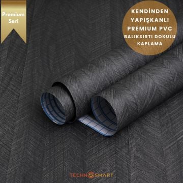 TechnoSmart 60×500cm Kendinden Yapışkanlı Balıksırtı Desenli Premium Duvar Kağıdı Masa Dolap Kaplama