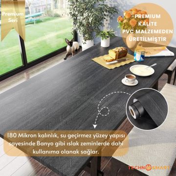 TechnoSmart 60×500cm Kendinden Yapışkanlı Balıksırtı Desenli Premium Duvar Kağıdı Masa Dolap Kaplama