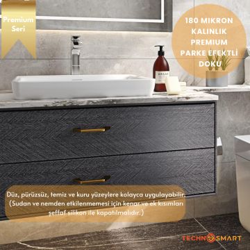 TechnoSmart 60×500cm Kendinden Yapışkanlı Balıksırtı Desenli Premium Duvar Kağıdı Masa Dolap Kaplama