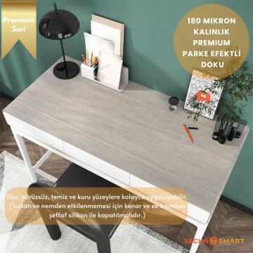 TechnoSmart 60×500cm Kendinden Yapışkanlı Balıksırtı Desenli Premium Duvar Kağıdı Masa Dolap Kaplama Bej