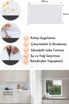 TechnoSmart 60cm×500cm Kendinden Yapışkanlı Dokulu Keten Görünümlü Duvar Kağıdı Mutfak Dolap Kaplama Bej