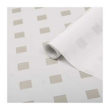 Technosmart – | 45x150 cm | Modern Kare Desenli Statik Cam Kaplama Folyo | Mutfak Ofis Banyo Pencere