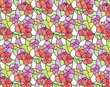 Technosmart – | 45x150cm | Renkli Çiçek Desenli Statik Cam Filmi Kaplama | Mutfak Ofis Banyo Pencere