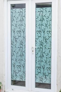 Technosmart – | 45x150cm | Bambu Yaprak Desenli Statik Cam Filmi Kaplama | Mutfak Ofis Banyo Pencere