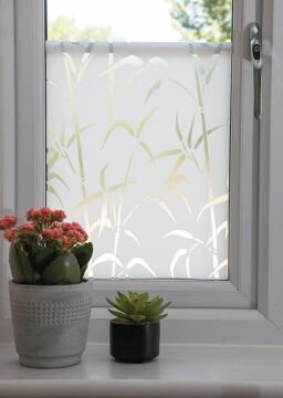 Technosmart – | 45x150cm | Bambu Yaprak Desenli Statik Cam Filmi Kaplama | Mutfak Ofis Banyo Pencere