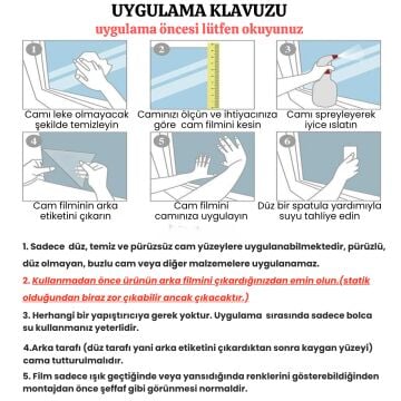 Technosmart – | 45x150cm | Bambu Yaprak Desenli Statik Cam Filmi Kaplama | Mutfak Ofis Banyo Pencere