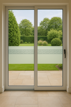 Technosmart – | 45x200cm | Meander Motifli Statik Cam Filmi Kaplama | Mutfak Ofis Banyo Pencere