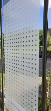 Technosmart | 45x150cm | Şeffaf Kare Desenli Buzlu Cam Kaplama Filmi | Mutfak Ofis Pencere Banyo