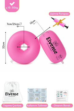 Elvense Çocuk Yüzme Kolluğu Seti (10-30 kg) – Pompalı + Taşıma Çantalı