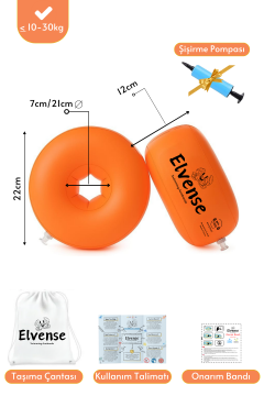 Elvense Çocuk Yüzme Kolluğu Seti (10-30 kg) – Pompalı + Taşıma Çantalı